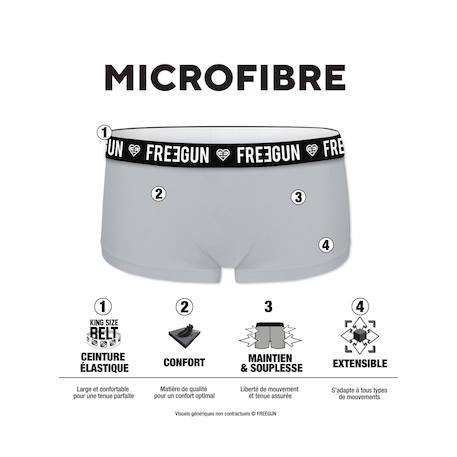 Lot de 4 shortys  miss freegun Noir/bleu/jaune 3 - vertbaudet enfant 