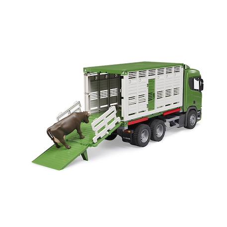Camion de transport d'animaux scania super 560r avec 1 bœuf Vert 3 - vertbaudet enfant 