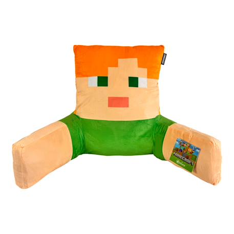 Coussin de lecture ultra-confortable avec dossier haut et accoudoirs Minecraft Bleu - steve+Orange - alex+Vert - creeper 7 - vertbaudet enfant 