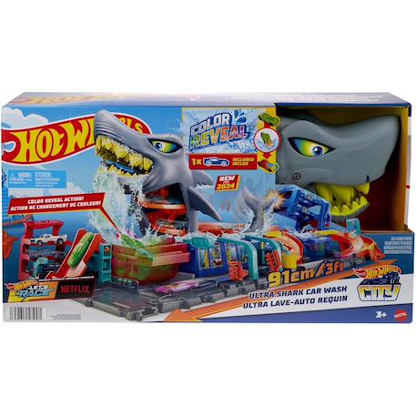 Hot wheels city-station de lavage requin coffret voiture Multicolore 5 - vertbaudet enfant 