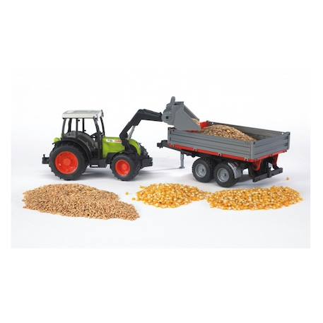 Claas nectis 267 f avec chargeur frontal et remorque à plate-forme Multicolore 3 - vertbaudet enfant 