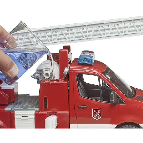 Camion pompier mercedes benz sprinter avec échelle, pompe à eau et module son et lumière Rouge 5 - vertbaudet enfant 