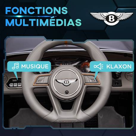 Voiture électrique enfant bentley bacalar 2 moteurs 2 x 25 w télécommande effets sonores et lumineux Blanc+Noir 11 - vertbaudet enfant 