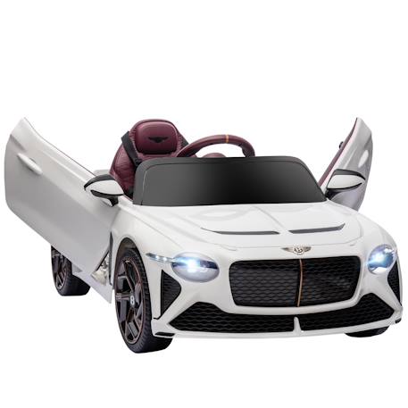 Voiture électrique enfant bentley bacalar 2 moteurs 2 x 25 w télécommande effets sonores et lumineux Blanc+Noir 1 - vertbaudet enfant 