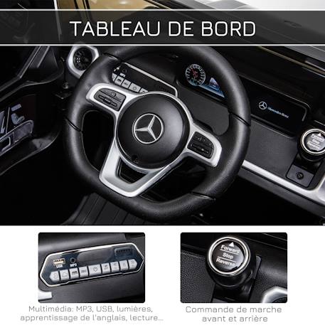 Voiture électrique enfant mercedes benz classe g 12v - v. Max. 5km/h - télécommande - effets sonores lumineux Noir 4 - vertbaudet enfant 