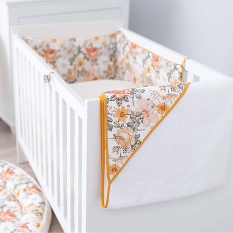 Grande cape de bain en coton et bambou néo vintage Néo vintage imprimé floral, beige, blanc 2 - vertbaudet enfant 