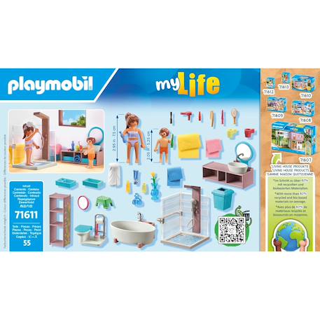 My life salle de bains avec douche et baignoire 71611 Multicolore 3 - vertbaudet enfant 