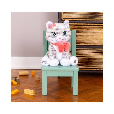 Veilleuse moustache - mon chaton lumineux et musical - 28cm Gris et blanc 4 - vertbaudet enfant 