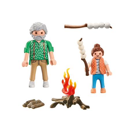 My life grand-père avec petite fille et feu de camp 71513 Multicolore 3 - vertbaudet enfant 