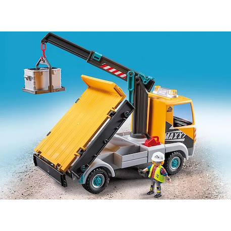 Action heroes camion de chantier avec grue et ouvrier et accessoires 71750 Multicolore 5 - vertbaudet enfant 