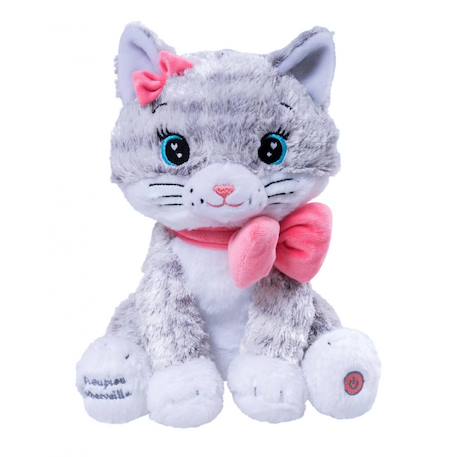 Veilleuse moustache - mon chaton lumineux et musical - 28cm Gris et blanc 1 - vertbaudet enfant 