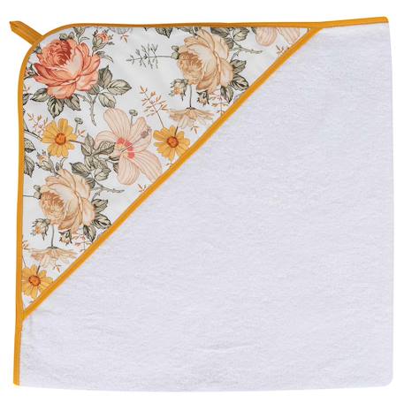 Grande cape de bain en coton et bambou néo vintage Néo vintage imprimé floral, beige, blanc 1 - vertbaudet enfant 