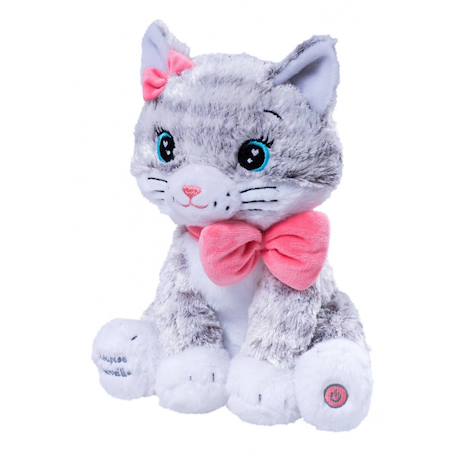 Veilleuse moustache - mon chaton lumineux et musical - 28cm Gris et blanc 2 - vertbaudet enfant 