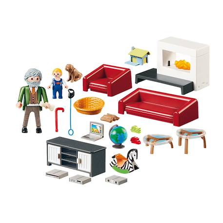 Dollhouse - salon avec cheminée 70207 Multicolore 5 - vertbaudet enfant 