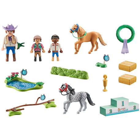 Cavaliers avec poneys et saut d'obstacles 71495 Multicolore 3 - vertbaudet enfant 