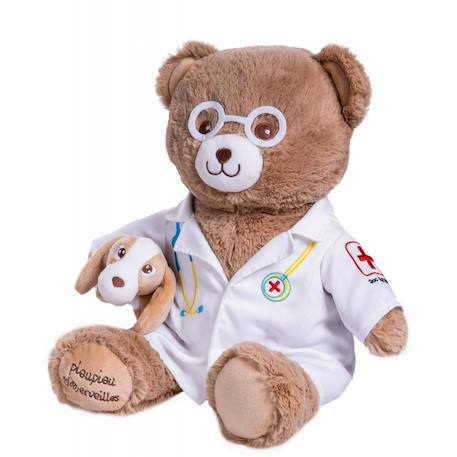 Peluche ours vétérinaire - docteur gaston - 40 cm Brun 2 - vertbaudet enfant 