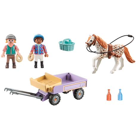 Enfants avec calèche et poney 71496 Multicolore 3 - vertbaudet enfant 
