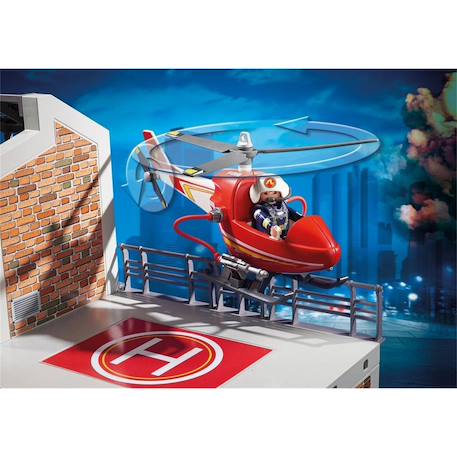City action caserne de pompiers avec hélicoptère 9462 Multicolore 4 - vertbaudet enfant 