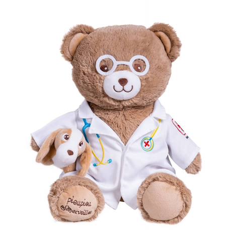 Peluche ours vétérinaire - docteur gaston - 40 cm Brun 1 - vertbaudet enfant 