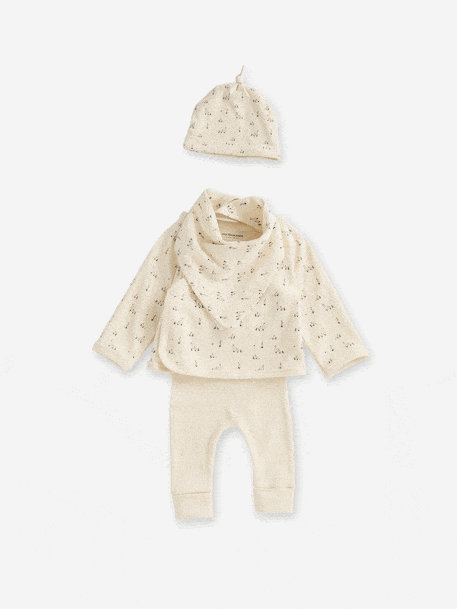 Ensemble naissance 4 pièces bébé petites oies coffret cadeau vanille 1 - vertbaudet enfant 