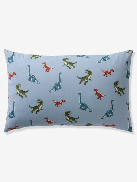 Parure housse de couette + taie d'oreiller enfant avec coton recyclé DINO FRIENDS bleu glacier 4 - vertbaudet enfant 