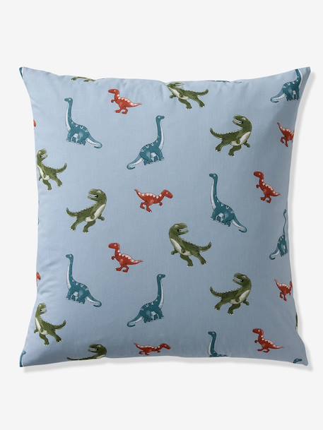 Parure housse de couette + taie d'oreiller enfant avec coton recyclé DINO FRIENDS bleu glacier 5 - vertbaudet enfant 