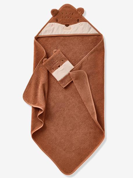 Cape de bain et gant HÉRISSON rouille 4 - vertbaudet enfant 