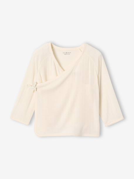 Kit naissance 5 pièces : brassière + pantalon + bonnet + gants + pochon écru 2 - vertbaudet enfant 