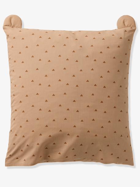 Parure housse de couette + taie d'oreiller OURSON, avec coton recyclé beige imprimé 5 - vertbaudet enfant 