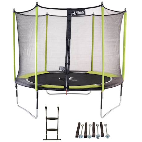 Trampoline jardin ø 300?cm + échelle + kit d'ancrage - jumpi 300 - noir/vert Vert 1 - vertbaudet enfant 