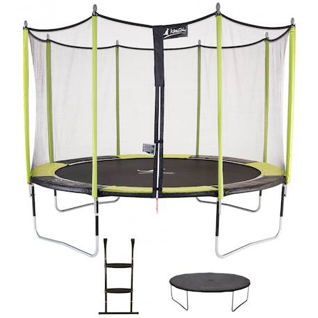 Trampoline ø 430?cm + filet + échelle + bâche - jumpi 430 - noir/vert Vert 1 - vertbaudet enfant 