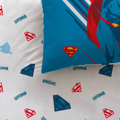 Parure de lit imprimée 100% coton, superman supera Bleu 2 - vertbaudet enfant 