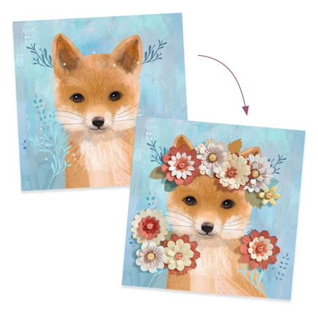 Tableaux en 3d couronnes de fleurs Multicolore 2 - vertbaudet enfant 