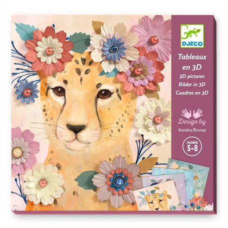 Tableaux en 3d couronnes de fleurs Multicolore 1 - vertbaudet enfant 