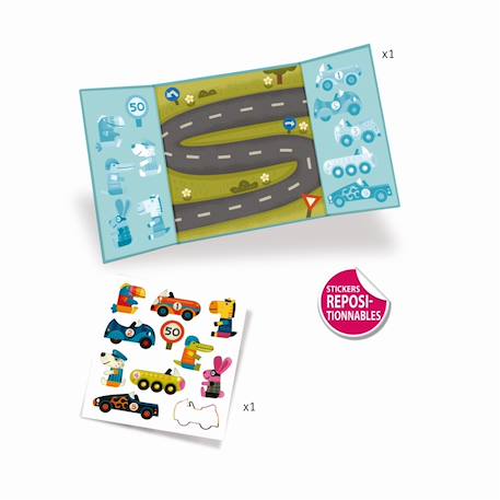 Stickers épais et repositionnables - les voitures Multicolore 2 - vertbaudet enfant 