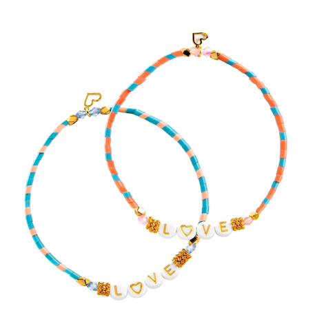 Bijoux duo bracelets lettres you & me Multicolore 3 - vertbaudet enfant 