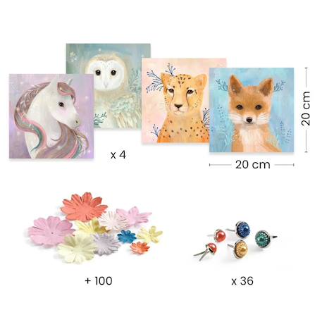 Tableaux en 3d couronnes de fleurs Multicolore 3 - vertbaudet enfant 