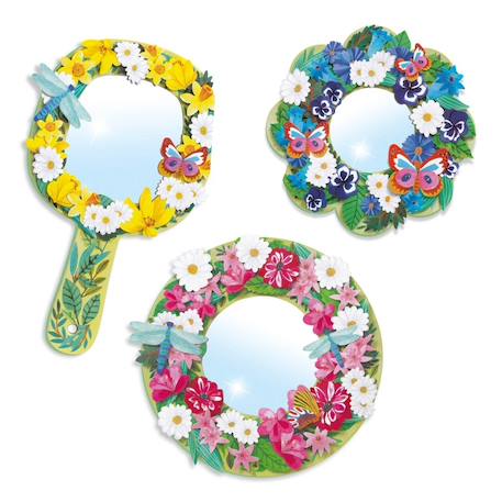 Do it yourself 3 miroirs à décorer douceur florale Multicolore 3 - vertbaudet enfant 