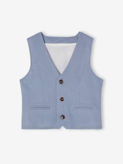 -Veste garçon cérémonie sans manches en coton/ lin