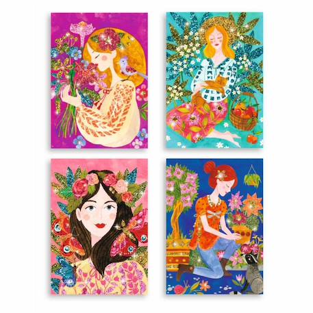 Le parfum des fleurs tableaux à pailleter Multicolore 3 - vertbaudet enfant 