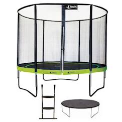 Trampoline ø 300cm + filet de sécurité + échelle + bâche - punchi 300 vert  - vertbaudet enfant