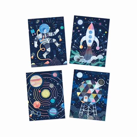 4 cartes à gratter mission cosmique Multicolore 3 - vertbaudet enfant 