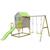 Maisonnette enfant extérieur en bois tinni avec plateforme, toboggan et double balançoire Marron 1 - vertbaudet enfant 
