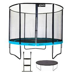 Trampoline ø 300cm + filet de sécurité + échelle + bâche - punchi 300 bleu  - vertbaudet enfant