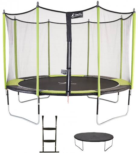 Trampoline jardin ø 360?cm + filet + échelle + bâche - jumpi 360 - noir/vert Vert 1 - vertbaudet enfant 