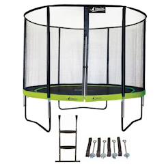 Trampoline ø 300cm + filet de sécurité + échelle + kit ancrage - punchi 300 vert  - vertbaudet enfant