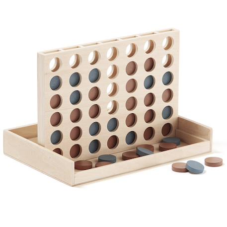 Jeu puissance 4 en bois Beige, orange, bleu 1 - vertbaudet enfant 