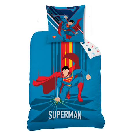 Parure de lit imprimée 100% coton, superman supera Bleu 3 - vertbaudet enfant 