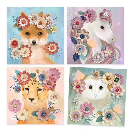 Tableaux en 3d couronnes de fleurs Multicolore 4 - vertbaudet enfant 