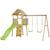 Aire de jeux bois, 2 balançoires, toboggan, escalade, cabane woodi Marron 1 - vertbaudet enfant 